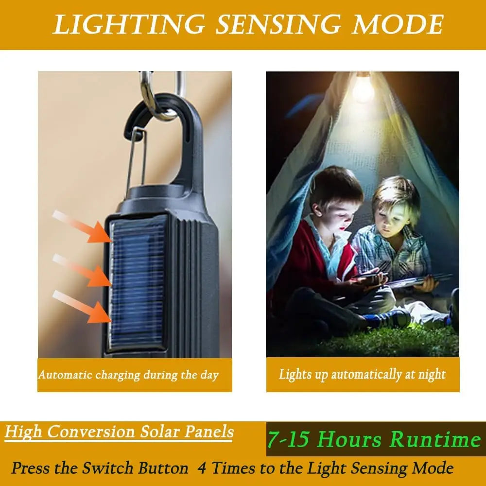 Solar Camping Lamp Bulbs Outdoor USB Charging Solar Powerd Hanging Lights Portable Tent Light Waterproof for Camping BBQ Decor Daniel’s Outdoor Company