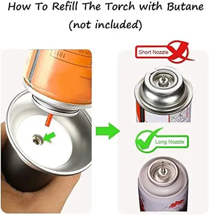 Adjustable Flame Refillable Kitchen Torch for Baking, BBQ, Brulee Creme, DIY Soldering - Butane Gas Not Included Daniel’s Outdoor Company