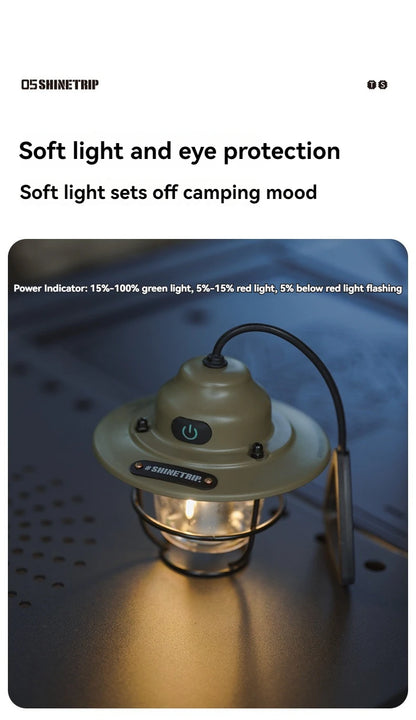 Shine Trip Outdoor Retro Smalldroplight, Campsite Lamp, Atmosphere Lamp, USB Charging Tent Light, LED Camping Hangling Lamp Daniel’s Outdoor Company