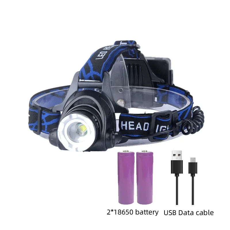 Powerful LED Headlamp USB Rechargeable Telescopic Zoomable Headlight Outdoor Waterproof Work Head Lamp High Lumen Head Torch Daniel’s Outdoor Company