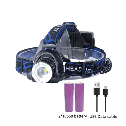 Powerful LED Headlamp USB Rechargeable Telescopic Zoomable Headlight Outdoor Waterproof Work Head Lamp High Lumen Head Torch Daniel’s Outdoor Company