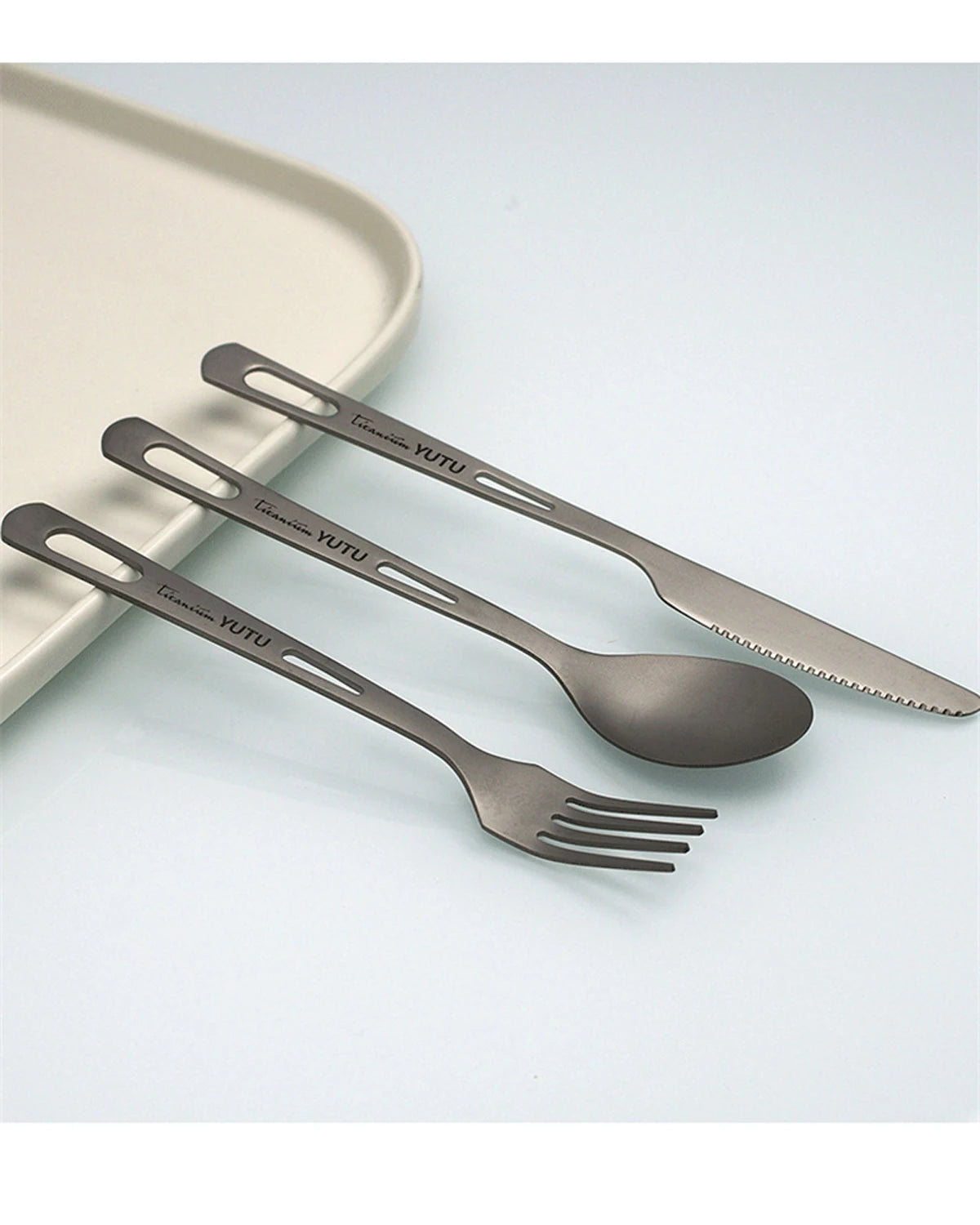 Pure Titanium Tableware Set Household Frosted Knife and Fork Spoon Chopsticks Travel Camping Portable Knife Fork Set Daniel’s Outdoor Company