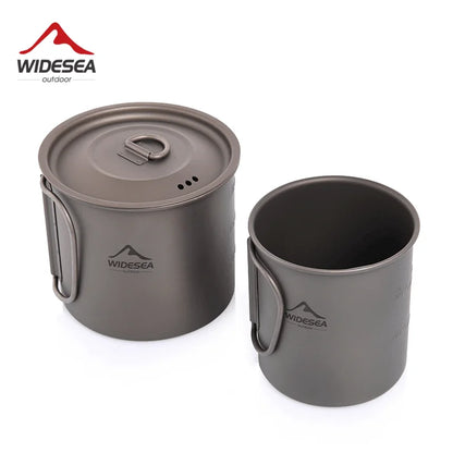 Widesea Camping Mug Titanium Cup Tourist Tableware Picnic Utensils Outdoor Kitchen Equipment Travel Cooking set Cookware Hiking Daniel’s Outdoor Company
