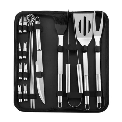 Stainless steel oven set barbecue combination tool outdoor BBQ barbecue set barbecue set storage portable cloth bag baking tool Daniel’s Outdoor Company