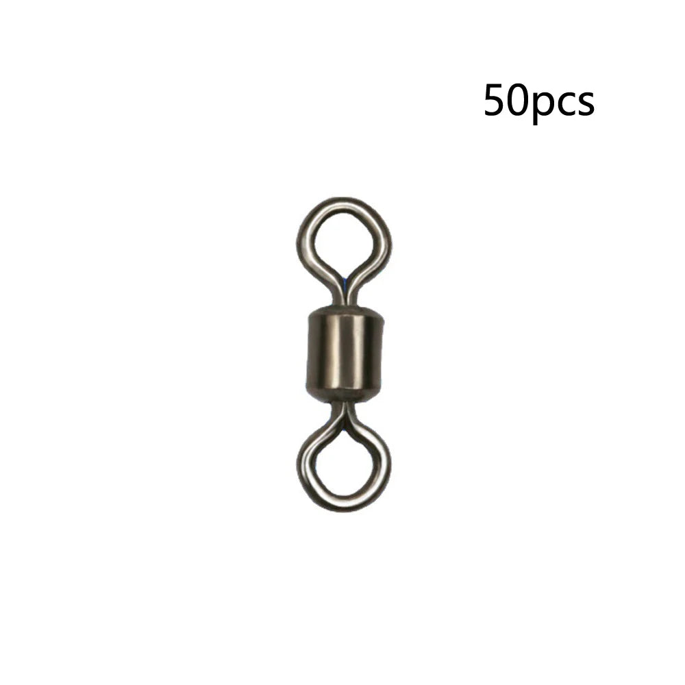 50Pcs Bearing Swivel Fishing Connector Stainless Steel Carp Snap Fishhook Lure Solid Ring Swivel Tackle Fishing Accessories Daniel’s Outdoor Company