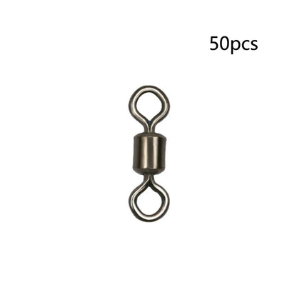 50Pcs Bearing Swivel Fishing Connector Stainless Steel Carp Snap Fishhook Lure Solid Ring Swivel Tackle Fishing Accessories Daniel’s Outdoor Company