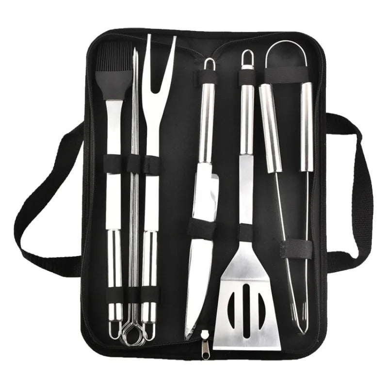 Stainless steel oven set barbecue combination tool outdoor BBQ barbecue set barbecue set storage portable cloth bag baking tool Daniel’s Outdoor Company