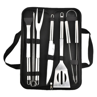 Stainless steel oven set barbecue combination tool outdoor BBQ barbecue set barbecue set storage portable cloth bag baking tool Daniel’s Outdoor Company