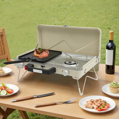 Camping Stove, 2-Burner Camping Stove, Portable Camping Stove for Outdoor Camping, Picnics, Hiking, Caravans, Motorhomes Daniel’s Outdoor Company