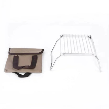 Outdoor Stainless Steel Stove Holder Camping Portable Folding Mini Barbecue Rack Set Pot Holder Baking Tray Holder Daniel’s Outdoor Company