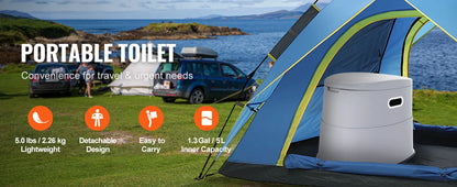 SucceBuy Portable Toilet for Camping Porta Potty with 1.3G Detachable Inner Bucket Travel Toilet for Outdoor Camping Travel Daniel’s Outdoor Company