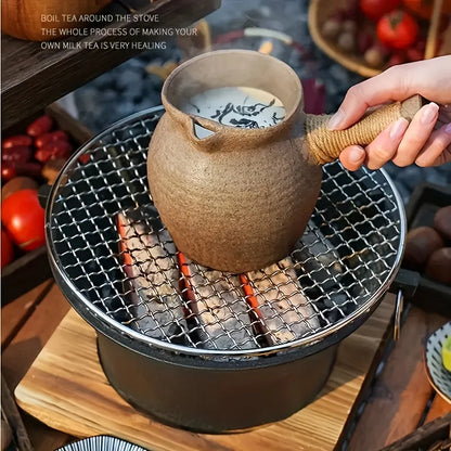 Round barbecue grill, portable camping stove, picnic barbecue party stove, family camping, desktop small charcoal barbecue grill Daniel’s Outdoor Company