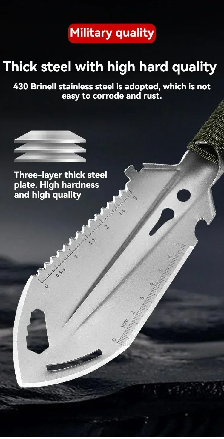Portable Camping Hiking Traveling Pinic Shovel Multifunctional Ordnance Shovel Survival Outdoor Equipment Garden Tool Shovel Daniel’s Outdoor Company