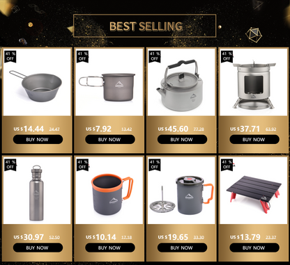 Widesea Camping Mug Titanium Cup Tourist Tableware Picnic Utensils Outdoor Kitchen Equipment Travel Cooking set Cookware Hiking Daniel’s Outdoor Company