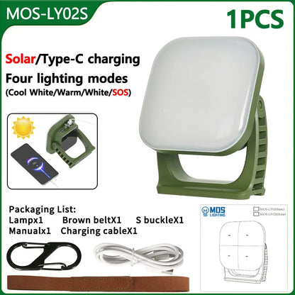 MOSLIGHTING Solar Chargin Tent Strong Light with Magnet Zoom Portable Torch Camping lantern Work Maintenance Lighting 80W LED Daniel’s Outdoor Company