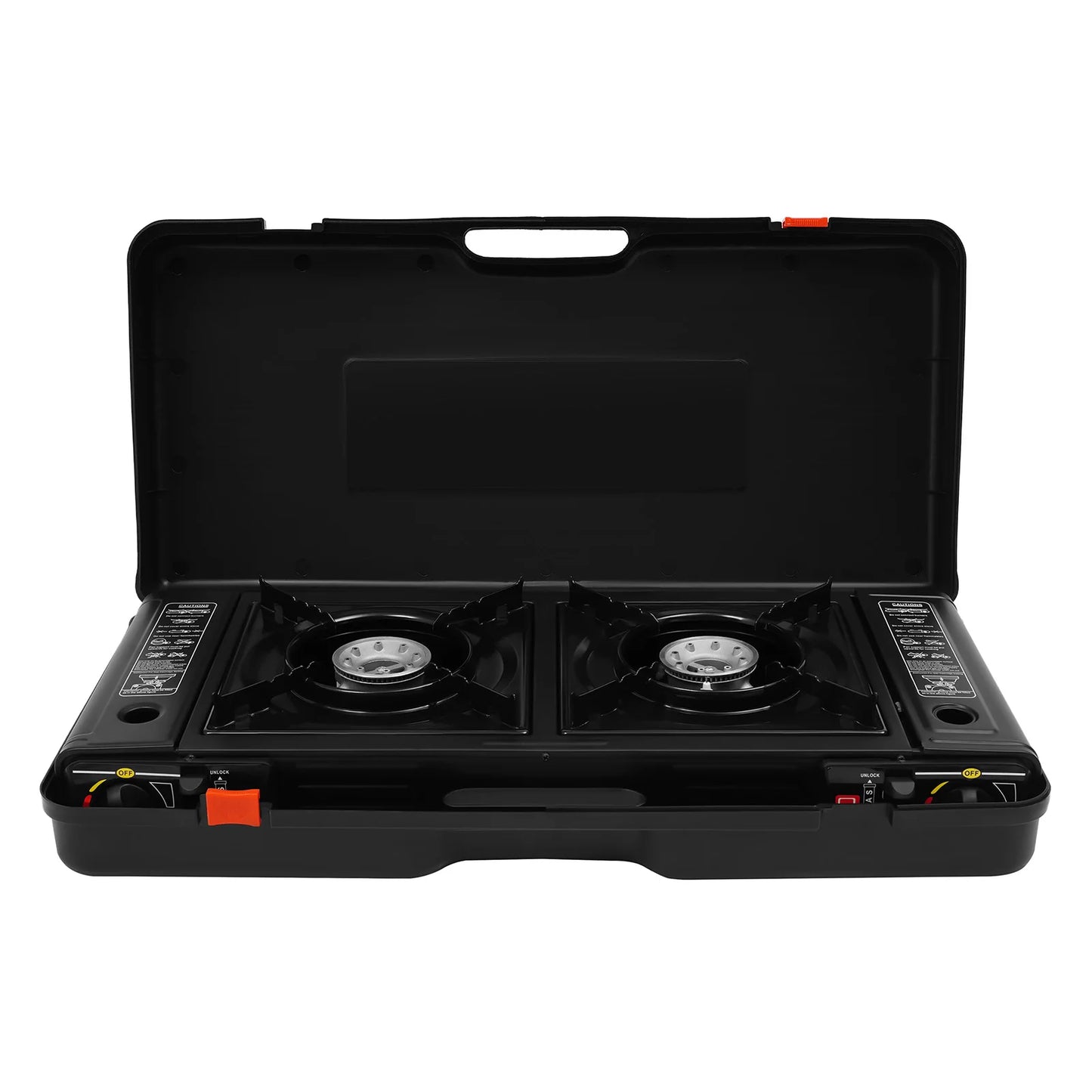 2500W Portable Camping Stove 2 Burners Camping Stove with Baking Tray&Portable Case use  Butane or LPG Home Application Outdoor Daniel’s Outdoor Company