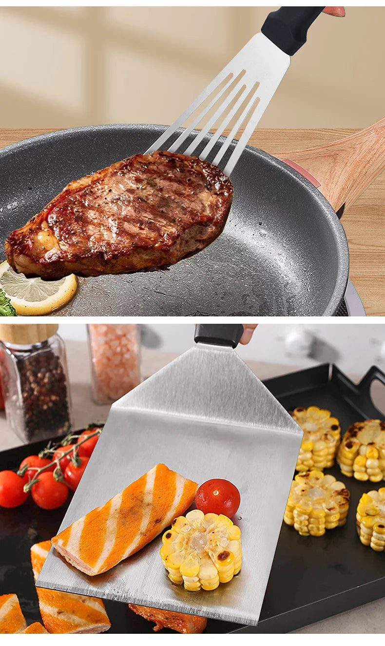 Kitchen Stainless Steel Scraper Cooking Spatula Barbecue Spatula Plate Barbecue Spatula Hamburger Spatula Cooking Utensils Daniel’s Outdoor Company