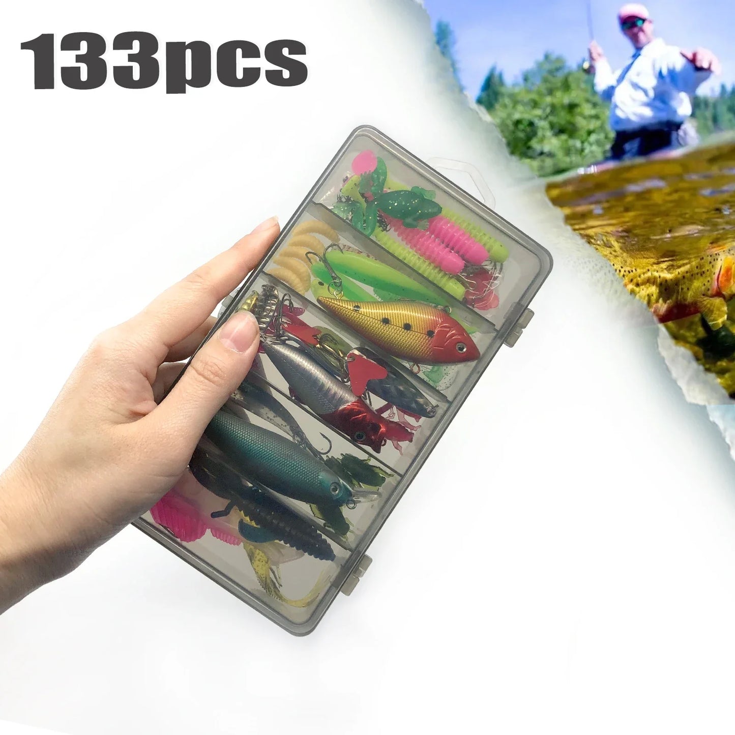 Fishing 83/133/193/239/409pcs Fishing Lure Kit For Trout/Pike/Bass Multi-Lure Fishing Set Layered Tackle Pro Gear Tackle Box Daniel’s Outdoor Company