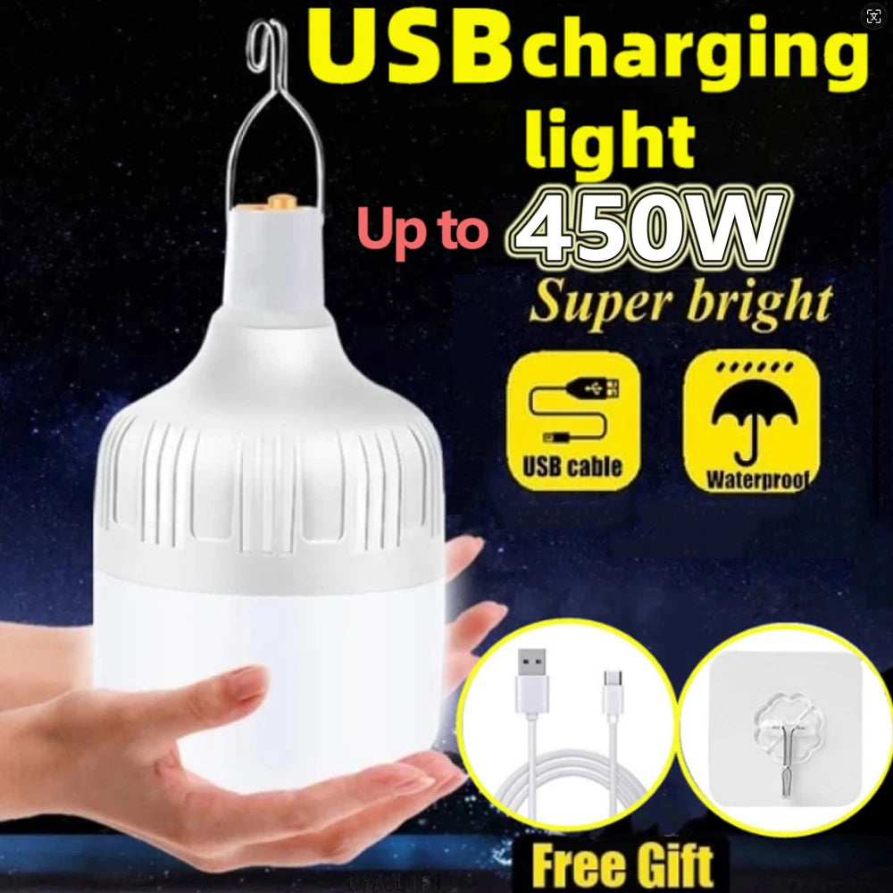 Portable Outdoor BBQ Camping Lights USB Rechargeable lamp LED Emergency Bulb Hook High Power Tents Lantern Night Lights Bulb Daniel’s Outdoor Company