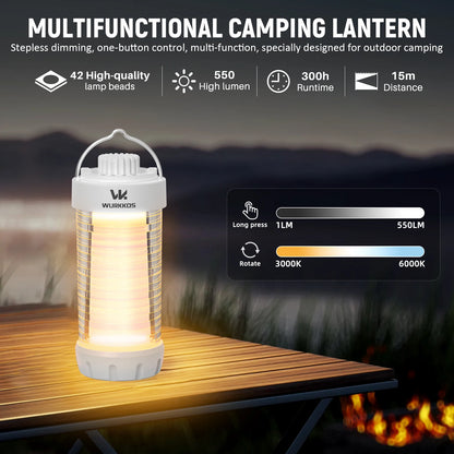Wurkkos CL01 Mini RGB 360° Flashlight, 550 Lumens, 21700 Rechargeable LED Flashlight, Camping Light, Power Bank, Waterproof Daniel’s Outdoor Company