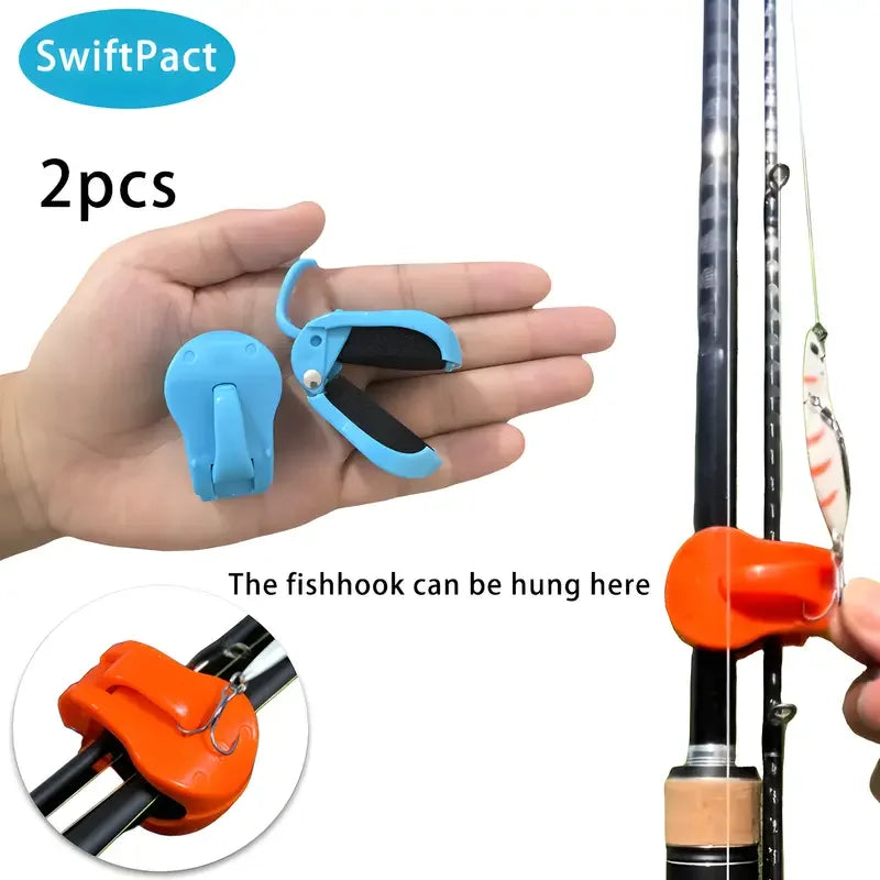 Quick Attach Fishing Rod Clip Tool Free One Hand Holder For 2 Piece Freshwater Rods Secure Locking Tackle Box Organizer 2Pcs Daniel’s Outdoor Company