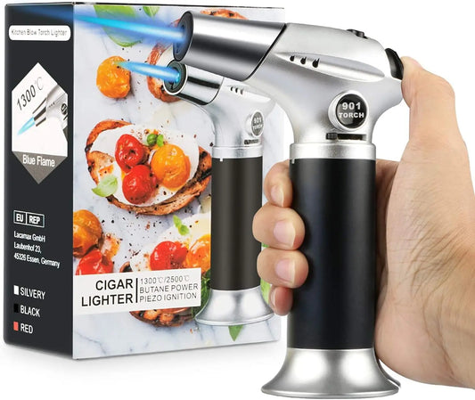 Adjustable Flame Refillable Kitchen Torch for Baking, BBQ, Brulee Creme, DIY Soldering - Butane Gas Not Included Daniel’s Outdoor Company