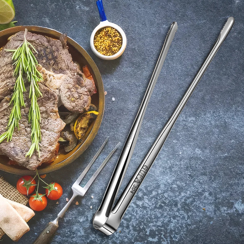 Grill Tongs Stainless Steel Food Tongs Metal Kitchen Tweezers Cooking Utensils for Salad Fish Steak Barbecue Buffet Daniel’s Outdoor Company