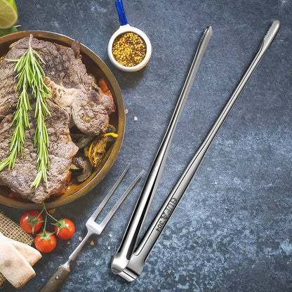 Grill Tongs Stainless Steel Food Tongs Metal Kitchen Tweezers Cooking Utensils for Salad Fish Steak Barbecue Buffet Daniel’s Outdoor Company