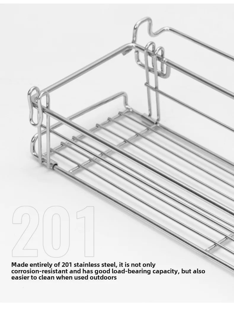 Outdoor Aluminum Table Side Storage Rack Hanging Mesh IGT Table Expansion Bracket Folding Table Extension Basket Folding Rack Daniel’s Outdoor Company