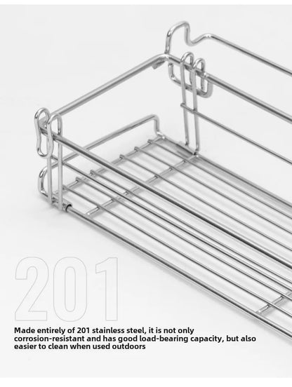 Outdoor Aluminum Table Side Storage Rack Hanging Mesh IGT Table Expansion Bracket Folding Table Extension Basket Folding Rack Daniel’s Outdoor Company