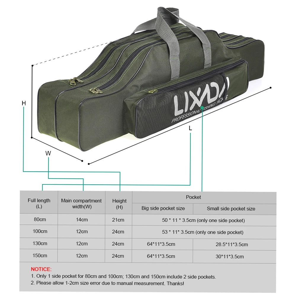 Lixada 100/130/150cm Fishing Bag Portable Folding Fishing Rod Reel Bag Fishing Tackle Carry Case Carrier Bag backpack fishing Daniel’s Outdoor Company