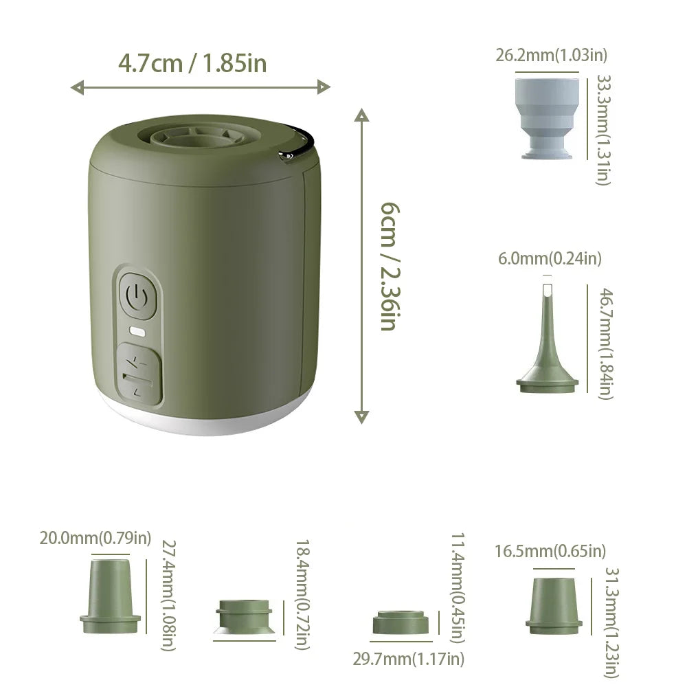 WESTTUNE Tiny Air Pump with Camping Lantern 4.5kPa Air Pump with Magnetic Design for Inflatable Air Mattress Sleeping Pads Daniel’s Outdoor Company