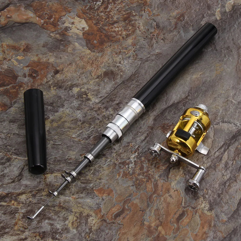 Aluminum Alloy Fishing Rod Pole Reel Multicolor Fishing Tool Pocket Fish Pen Mini Portable Pocket Fish Pen Shape Daniel’s Outdoor Company