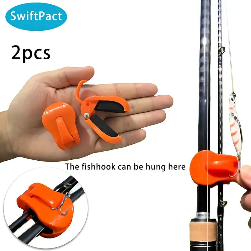 Quick Attach Fishing Rod Clip Tool Free One Hand Holder For 2 Piece Freshwater Rods Secure Locking Tackle Box Organizer 2Pcs Daniel’s Outdoor Company