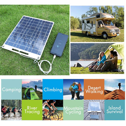 30W Solar Panel Portable 5V Fast-charging Cell Board Outdoor Emergency Charging Battery Camping Hiking Travel Phone Charger Daniel’s Outdoor Company