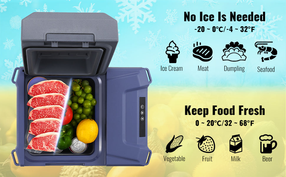 SucceBuy 8L to 75L Car Refrigerator Fridge Portable Icebox Single&Dual Zone w/Blue Tooth Temp Adjustable for Outdoor Camping RV Daniel’s Outdoor Company