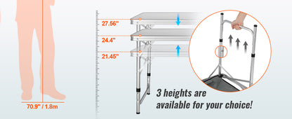 SucceBuy Camping Kitchen Table Quick set-up Folding Camping Table MDF Camping Table for Outdoor Picnics BBQ Camping RV Traveling Daniel’s Outdoor Company