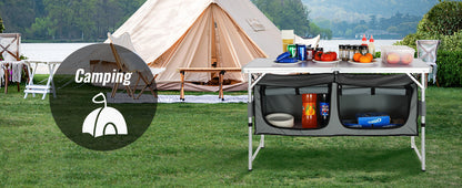 SucceBuy Camping Kitchen Table Quick set-up Folding Camping Table MDF Camping Table for Outdoor Picnics BBQ Camping RV Traveling Daniel’s Outdoor Company