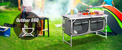 SucceBuy Camping Kitchen Table Quick set-up Folding Camping Table MDF Camping Table for Outdoor Picnics BBQ Camping RV Traveling Daniel’s Outdoor Company