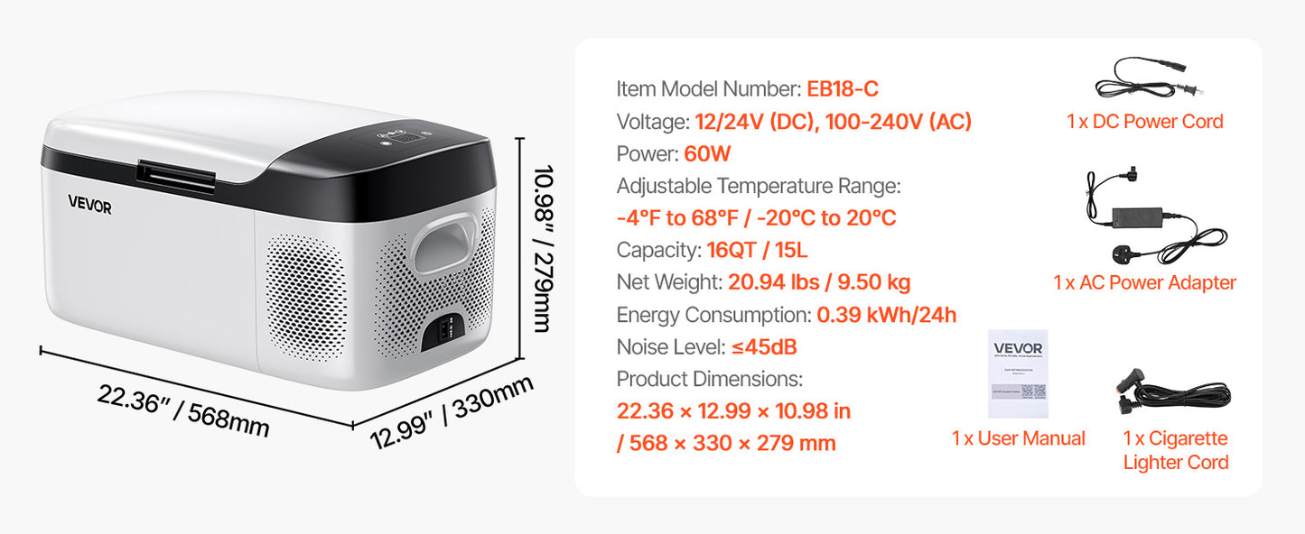 SucceBuy 15L Small Fridge Portable Car Freezer 12V/24V Mini Refrigerator Compressor Cooler for RVs Traveling Camping Outdoor Daniel’s Outdoor Company