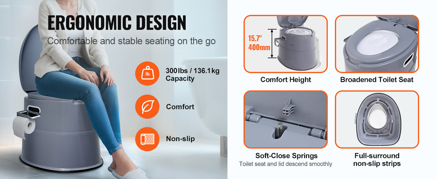 SucceBuy Portable Toilet for Camping Porta Potty with 1.3G Detachable Inner Bucket Travel Toilet for Outdoor Camping Travel Daniel’s Outdoor Company